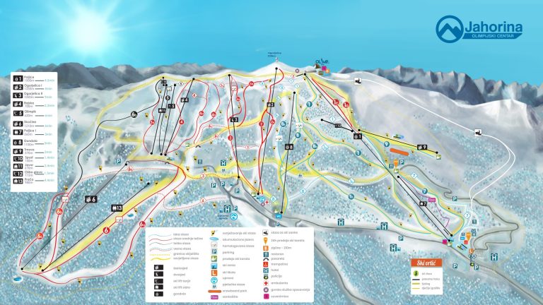 Ski map of Jahorina November 2023
