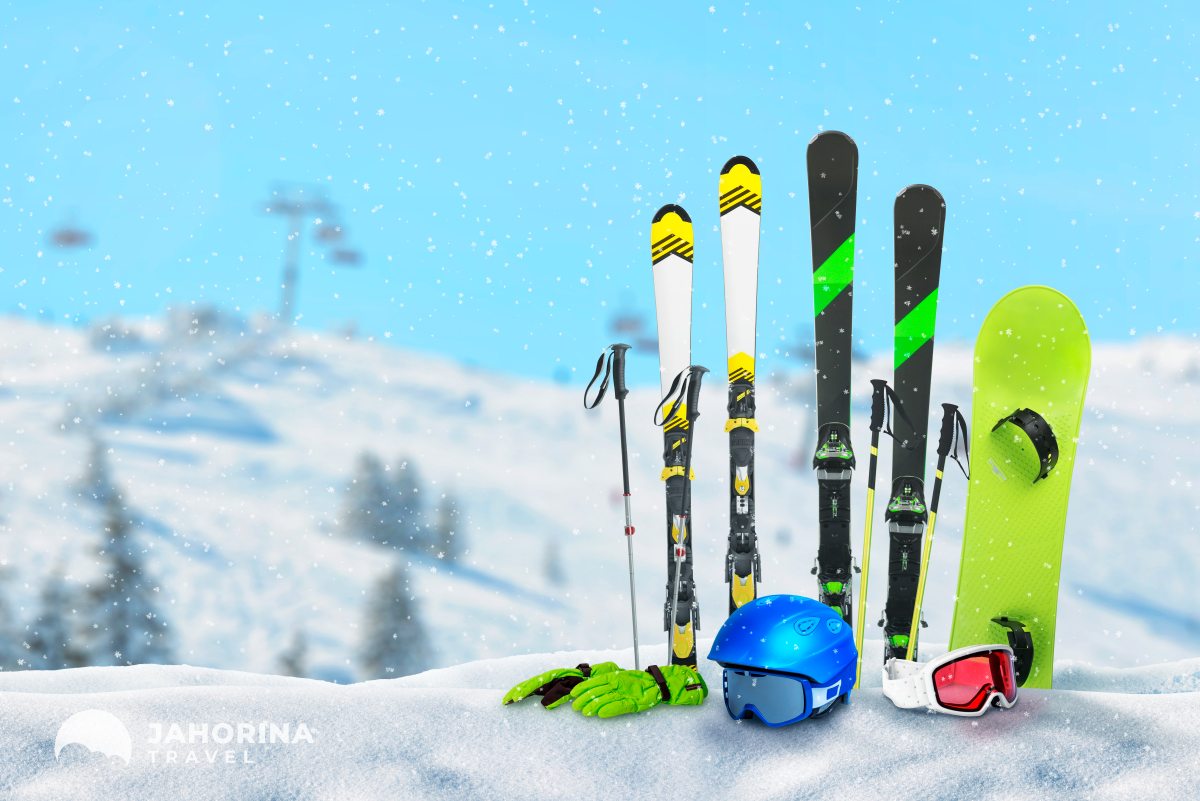 Ski equipment on Jahorina slopes